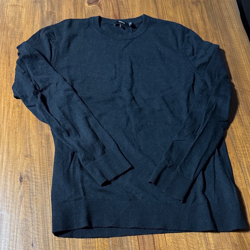 Theory Black Crewneck Sweater for Men